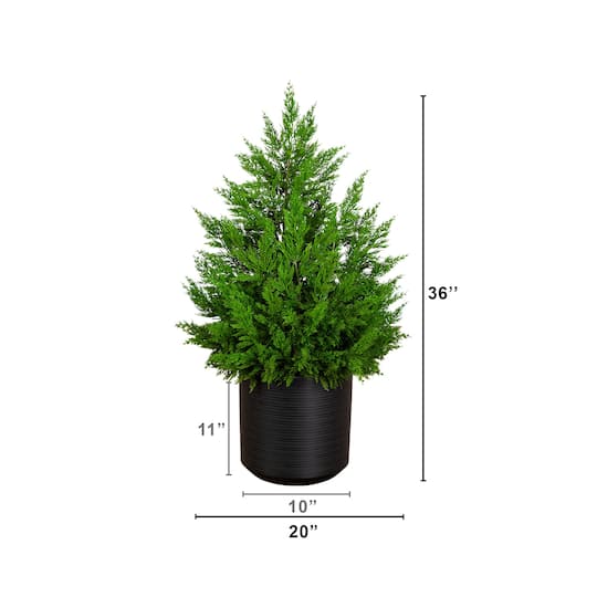 Nearly Natural 3ft. Unlit Real Touch Winter Cypress Artificial Potted Christmas Tree